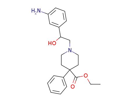 Molecular Structure of 132171-51-8 (N-<(2-m-Aminophenyl-2-hydroxy)ethyl>-4-phenyl-4-carboethoxypiperidine)