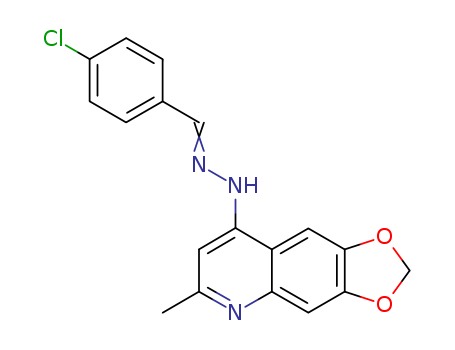 Benzaldehyde, 4-chloro-,(6-methyl-1,3-dioxolo[4,5-g]quinolin-8-yl)hydrazone cas  91918-93-3