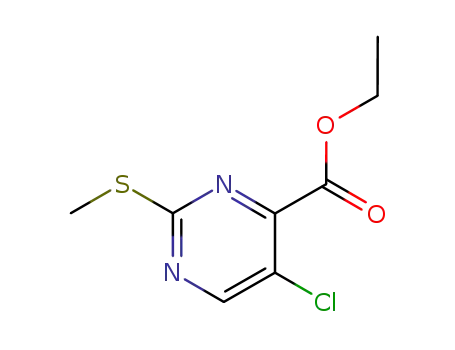 Molecular Structure of 74840-35-0 (ETHYL 5-CHLORO-2-(METHYLTHIO)PYRIMIDINE-4-CARBOXYLATE)