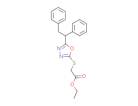 Molecular Structure of 78613-17-9 (ethyl {[5-(1,2-diphenylethyl)-1,3,4-oxadiazol-2-yl]sulfanyl}acetate)