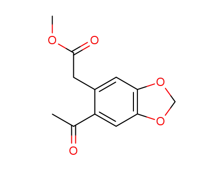 Molecular Structure of 87722-77-8 (Methyl 2-acetyl-4,5-methylenedioxyphenylacetate)