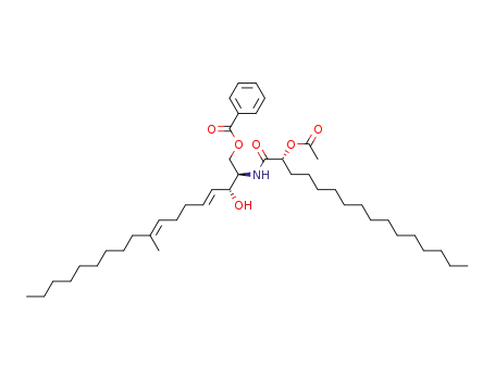 (4E,8E,2R,3R,2'R)-N-2'-acetoxyhexadecanoyl-1-O-benzoyl-9-methyl-4,8-sphingadienine