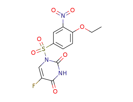 Molecular Structure of 128887-34-3 (1-[(4-ethoxy-3-nitrophenyl)sulfonyl]-5-fluoropyrimidine-2,4(1H,3H)-dione)