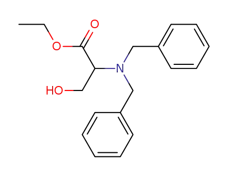 Molecular Structure of 134936-17-7 (Ethyl 2-(dibenzylaMino)-3-hydroxypropanoate)
