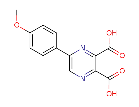 Molecular Structure of 80356-80-5 (5-(4-Methoxy-phenyl)-pyrazine-2,3-dicarboxylic acid)