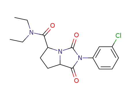 Molecular Structure of 90513-91-0 (1H-Pyrrolo[1,2-c]imidazole-5-carboxamide,2-(3-chlorophenyl)-N,N-diethylhexahydro-1,3-dioxo-)