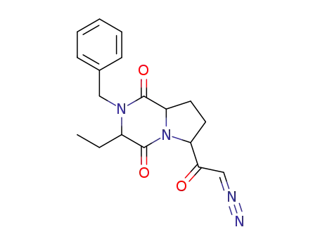 Pyrrolo[1,2-a]pyrazine-1,4-dione,
6-(diazoacetyl)-3-ethylhexahydro-2-(phenylmethyl)-
