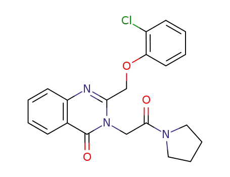 Molecular Structure of 85063-13-4 (Pyrrolidine, 1-((2-((2-chlorophenoxy)methyl)-4-oxo-3(4H)-quinazolinyl) acetyl)-)