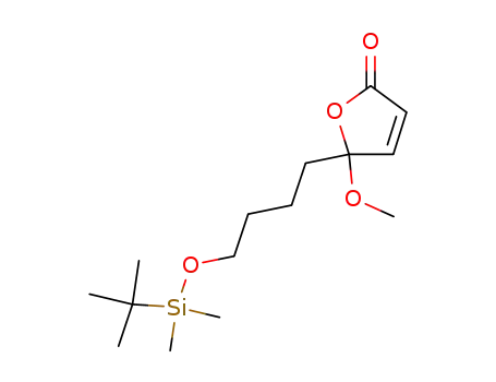 Molecular Structure of 123417-22-1 (2(5H)-Furanone,
5-[4-[[(1,1-dimethylethyl)dimethylsilyl]oxy]butyl]-5-methoxy-)