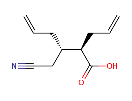 Molecular Structure of 81525-32-8 ((2R,3S)-2-Allyl-3-cyanomethyl-hex-5-enoic acid)
