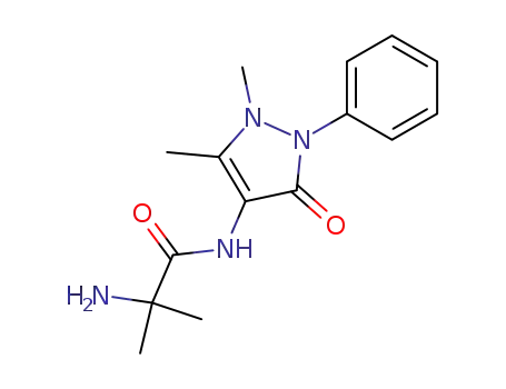 Molecular Structure of 151921-20-9 (N-(1,5-dimethyl-3-oxo-2-phenyl-2,3-dihydro-1H-pyrazol-4-yl)-2-methylalaninamide)