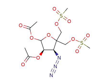 3-azido-1,2-di-O-acetyl-5-O-methylsulfonyl-4-[(methylsulfonyloxy)methyl]-α,β-D-erythro-pentofuranose
