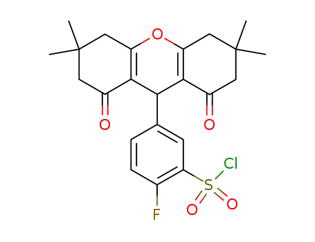 2-Fluoro-5-(3,3,6,6-tetramethyl-1,8-dioxo-2,3,4,5,6,7,8,9-octahydro-1H-xanthen-9-yl)-benzenesulfonyl chloride