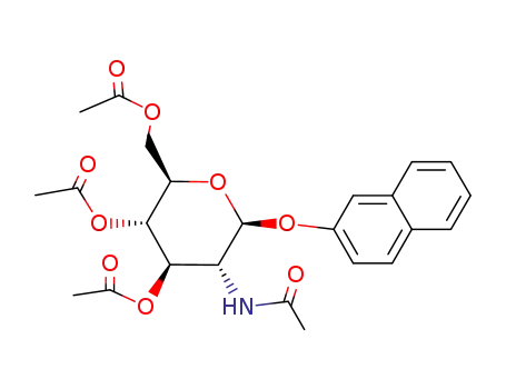 Molecular Structure of 131531-80-1 ((2'NAPHTHYL) 2-ACETAMIDO-3,4,6-TRI-O-ACETYL-2-DEOXY-BETA-D-GLUCOPYRANOSIDE)