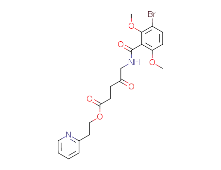 Molecular Structure of 125558-39-6 (2-(2-pyridyl)ethyl 5-(3-bromo-2,6-dimethoxybenzamido)-4-oxopentanoate)