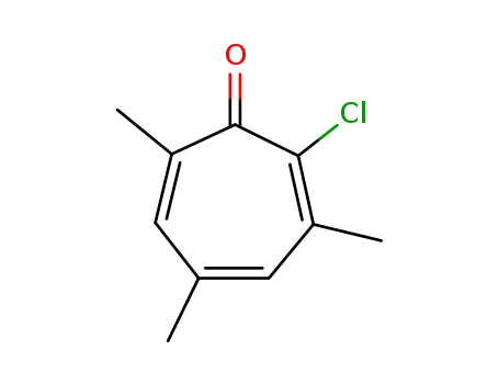 Molecular Structure of 118538-91-3 (2-Chlor-3,5,7-trimethyl-2,4,6-cycloheptatrien-1-on)