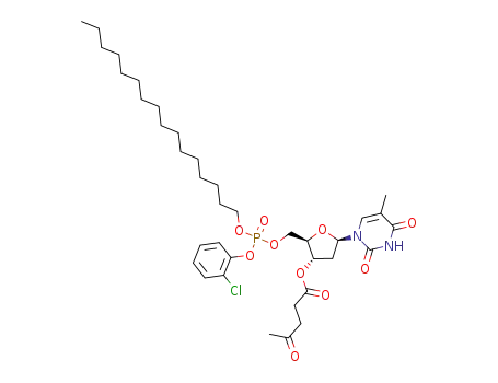 Molecular Structure of 89291-58-7 (5'-Thymidylic acid, 2-chlorophenyl hexadecyl ester,
3'-(4-oxopentanoate))