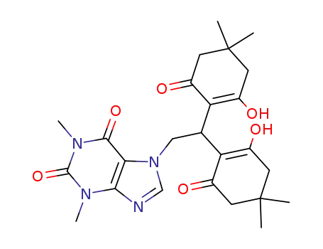 Molecular Structure of 371245-35-1 (7-[2,2-bis-(2-hydroxy-4,4-dimethyl-6-oxo-cyclohex-1-enyl)-ethyl]-1,3-dimethyl-3,7-dihydro-purine-2,6-dione)