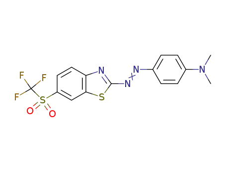 Molecular Structure of 3771-54-8 (Benzenamine,
N,N-dimethyl-4-[[6-[(trifluoromethyl)sulfonyl]-2-benzothiazolyl]azo]-)