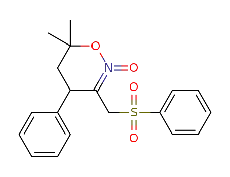 Molecular Structure of 1313227-80-3 (6,6-dimethyl-4-phenyl-3-[(phenylsulfonyl)methyl]-5,6-dihydro-4H-[1,2]oxazine 2-oxide)
