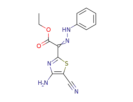 (4-amino-5-cyano-thiazol-2-yl)-phenylhydrazono-acetic acid ethyl ester