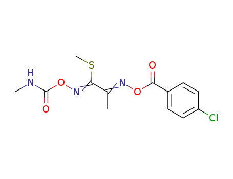 Molecular Structure of 65662-49-9 (Propanimidothioic acid,
2-[[(4-chlorobenzoyl)oxy]imino]-N-[[(methylamino)carbonyl]oxy]-, methyl
ester)