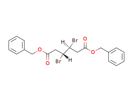 Molecular Structure of 52944-70-4 ((3R,4S)-3,4-Dibromo-hexanedioic acid dibenzyl ester)