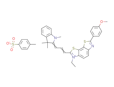 3-ethyl-7-(4-methoxy-phenyl)-2-[3-(1,3,3-trimethyl-1,3-dihydro-indol-2-ylidene)-propenyl]-benzo[1,2-<i>d</i>;4,3-<i>d</i>']bisthiazolium; toluene-4-sulfonate