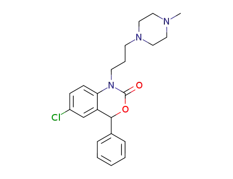 Molecular Structure of 13386-34-0 (6-chloro-1-[3-(4-methyl-piperazin-1-yl)-propyl]-4-phenyl-1,4-dihydro-benzo[<i>d</i>][1,3]oxazin-2-one)