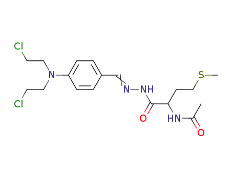 Molecular Structure of 93997-25-2 (N-Acetyl-methionin-(N<sup>2</sup>-4-<bis-(2-chlor-aethyl)-amino>-benzyliden-hydrazid))
