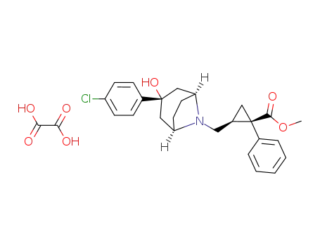(+)-methyl (1R,2S)-2-{[(3-endo)-3-(4-chlorophenyl)-3-hydroxy-8-azabicyclo[3.2.1]oct-8-yl]methyl}-1-phenylcyclopropanecarboxylate oxalate