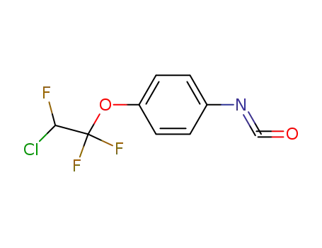 Molecular Structure of 55226-02-3 (Benzene, 1-(2-chloro-1,1,2-trifluoroethoxy)-4-isocyanato-)