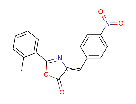 Molecular Structure of 313645-46-4 (4-(4-nitrobenzylidene)-2-(2-methylphenyl)-5(4H)-oxazolone)