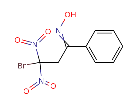 Molecular Structure of 62116-31-8 (1-Propanone, 3-bromo-3,3-dinitro-1-phenyl-, oxime)