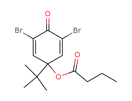 Butanoic acid,
3,5-dibromo-1-(1,1-dimethylethyl)-4-oxo-2,5-cyclohexadien-1-yl ester