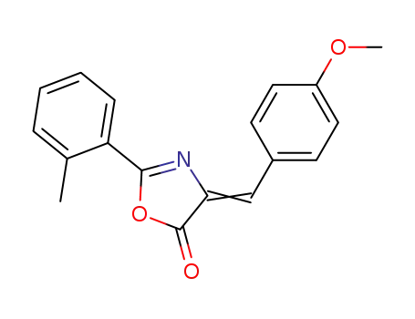 Molecular Structure of 313645-49-7 (5(4H)-Oxazolone, 4-[(4-methoxyphenyl)methylene]-2-(2-methylphenyl)-)
