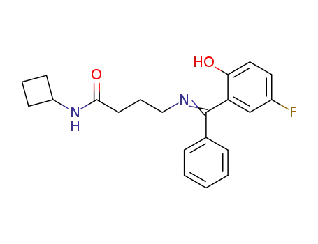 Molecular Structure of 62666-29-9 (N-cyclobutyl-4-{[(Z)-(3-fluoro-6-oxocyclohexa-2,4-dien-1-ylidene)(phenyl)methyl]amino}butanamide)