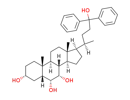 Molecular Structure of 10184-73-3 (3α,6α,7α,24-Tetrahydroxy-24,24-diphenyl-cholan)