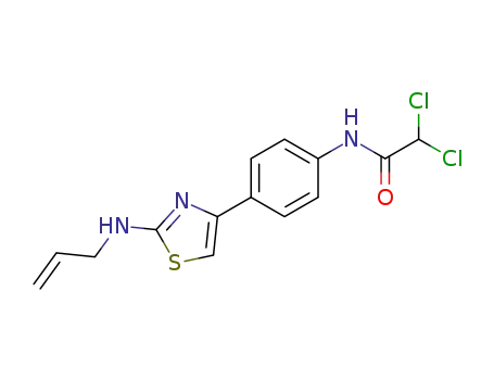Molecular Structure of 21674-98-6 (<i>N</i>-[4-(2-allylamino-thiazol-4-yl)-phenyl]-2,2-dichloro-acetamide)