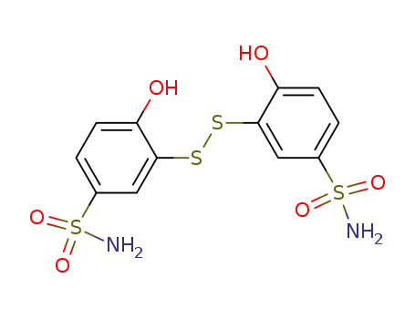 Molecular Structure of 91559-86-3 (6,6'-Dihydroxy-3,3'-disulfamoyl-diphenyl-disulfid)