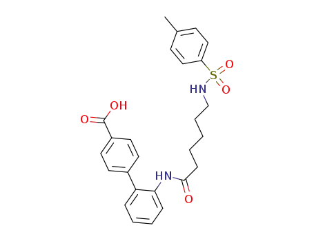 Molecular Structure of 27370-45-2 (2'-[6-(Toluene-4-sulfonylamino)-hexanoylamino]-biphenyl-4-carboxylic acid)