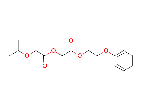 Molecular Structure of 60359-77-5 (Acetic acid, (1-methylethoxy)-, 2-oxo-2-(2-phenoxyethoxy)ethyl ester)
