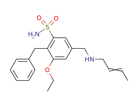 Molecular Structure of 62275-57-4 (Benzenesulfonamide,
5-[(2-butenylamino)methyl]-3-ethoxy-2-(phenylmethyl)-)