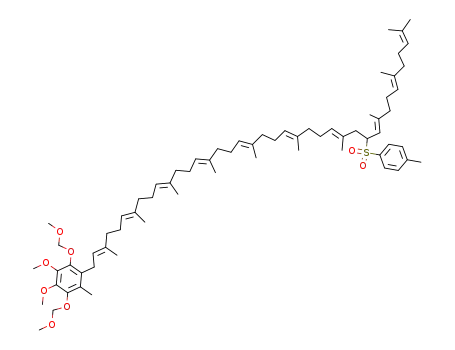 1-[(2E,6E,10E,14E,18E,22E,26E,30E,34E)-3,7,11,15,19,23,27,31,35,39-Decamethyl-29-(toluene-4-sulfonyl)-tetraconta-2,6,10,14,18,22,26,30,34,38-decaenyl]-3,4-dimethoxy-2,5-bis-methoxymethoxy-6-methyl-benzene