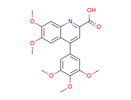 Molecular Structure of 102659-48-3 (6,7-dimethoxy-4-(3,4,5-trimethoxy-phenyl)-quinoline-2-carboxylic acid)