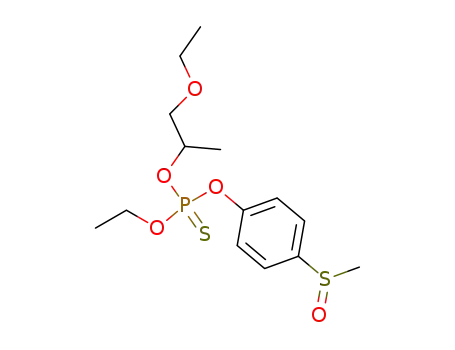 Molecular Structure of 28239-68-1 (Thiophosphoric acid O-(2-ethoxy-1-methyl-ethyl) ester O'-ethyl ester O''-(4-methanesulfinyl-phenyl) ester)