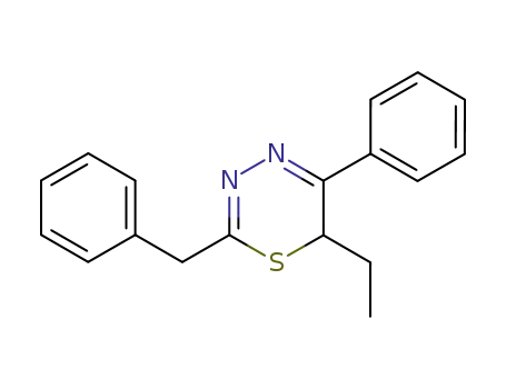 Molecular Structure of 62625-74-5 (6H-1,3,4-Thiadiazine, 6-ethyl-5-phenyl-2-(phenylmethyl)-)