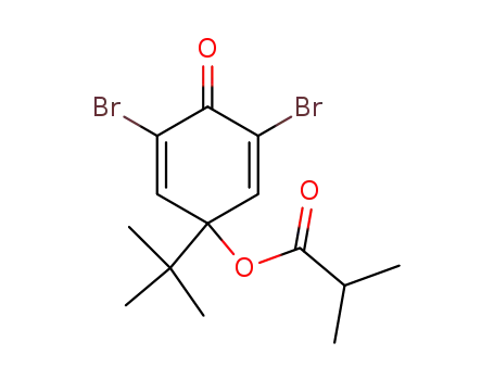 Molecular Structure of 61306-28-3 (Propanoic acid, 2-methyl-,
3,5-dibromo-1-(1,1-dimethylethyl)-4-oxo-2,5-cyclohexadien-1-yl ester)