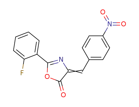 Molecular Structure of 313649-64-8 (4-(4-nitrobenzylidene)-2-(2-fluorophenyl)-5(4H)-oxazolone)