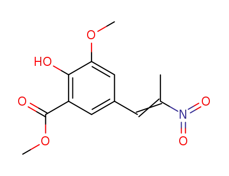2-Hydroxy-3-methoxy-5-<2-nitro-prop-1-enyl>-benzoesaeure-methylester